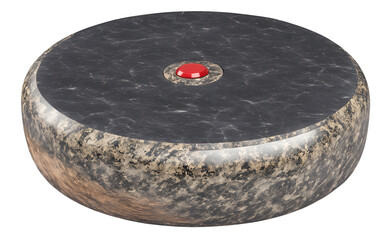 Aufkleber - A modern curling stone with a polished granite finish, isolated on a empty plain background