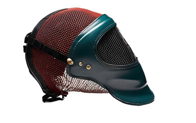 Leinwandbilder - A modern fencing mask with a protective mesh front, isolated on a empty plain background