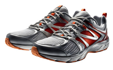 Leinwandbilder - A pair of stylish running shoes with cushioned soles, isolated on a empty plain background
