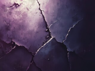 Wall Mural - Cracked surface in shades of purple and dark colors