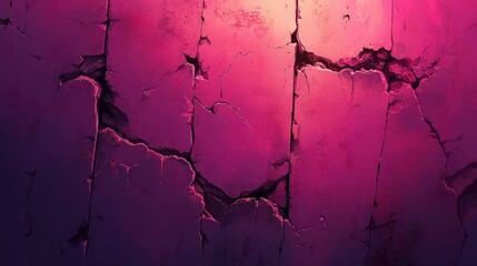 Wall Mural - Cracked wall texture with vibrant purple colors at sunset