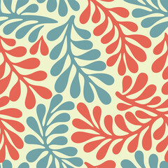 Wall Mural - abstract colorful leaves pattern, vintage elegant green floral pattern.vector illustration repeatabl