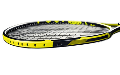 Aufkleber - A professional tennis racquet with a bright yellow grip, isolated on a empty plain background