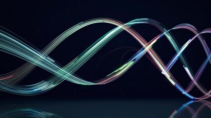 Aufkleber - Colorful waves of light dance in an abstract display of motion and energy