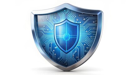 Poster - Digital Shield on White Background