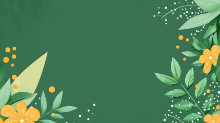 Wall Mural - Green floral background, spring design