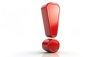 Poster - Red Exclamation Mark 3D Render