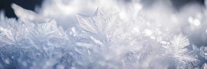 Poster - Complex geometric shapes emerge from abstract ice crystals against a bright background