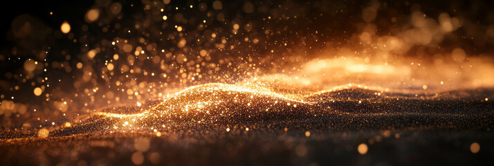 Fototapete - Vibrant particles and light trails create a dynamic burst of energy and speed