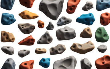 Aufkleber - A set of speed climbing handholds with a rough texture, isolated on a empty plain background