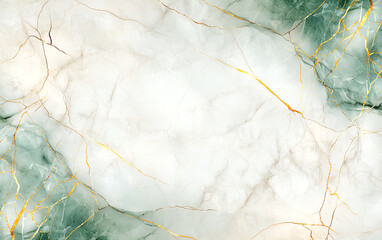 Poster - Abstract background with emerald green and white marble texture, featuring golden veins. This elegant design adds touch of luxury and sophistication to any project
