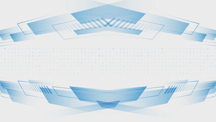 Fototapete - Abstract white and gray horizontal design. Science, and technology background. Light pale vector background for a banner. Abstract geometric pattern of stripes and circles, for presentation.