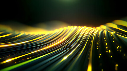 Poster - Abstract lines flow in a vibrant display, creating a captivating visual effect with illuminated colors and dynamic movement.