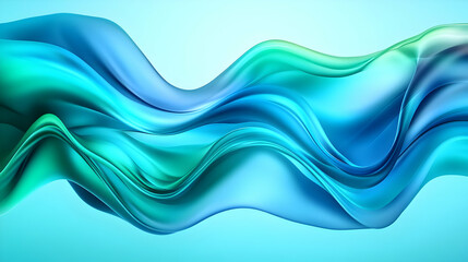 Poster - Abstract wave patterns in tranquil blue hues create a serene and modern feel, perfect for artistic and design projects.