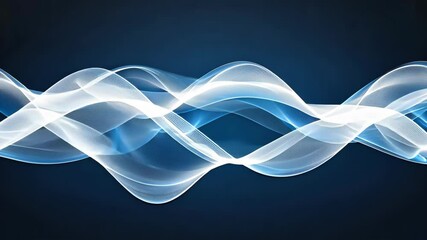 Fototapete - Waves of light dance gracefully against a dark background, illustrating captivating patterns and fluid movement in artistic expression