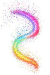 Wall Mural - png colorful spiral sparkle light particles rainbow illustration.