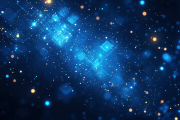 Wall Mural - blue tech background