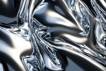 Generative AI made image of an abstract creative glossy foil metallic wallpaper