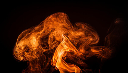 Wall Mural - orange smoke isolated on background