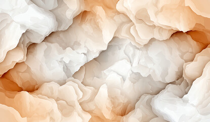 Poster - stunning illustration of marble pattern featuring soft hues of orange and white, creating serene and elegant background