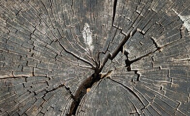 Tree trunk cross section with annual rings