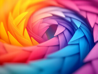 Poster - A vibrant swirl of colorful triangular shapes creates a mesmerizing pattern, offering a dynamic visual experience for creative projects.