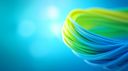 Poster - A vibrant swirl of colorful threads against a soft bokeh background, creating a sense of movement and creativity.