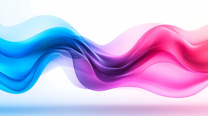 Poster - A vibrant wave of flowing colors, blending seamlessly from blue to pink, creating a dynamic abstract backdrop for creative projects.