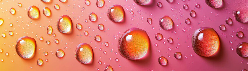 Poster - Droplets condensing on cool surface creating unique shapes and patterns in bright background