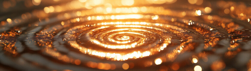 Poster - Droplets spiraling outward create vibrant patterns against a bright background