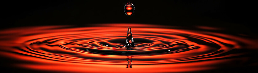 Poster - High contrast droplets on dark surface with bright background reflections and highlights