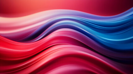 Poster - Vibrant, flowing waves of red and blue create an abstract, dynamic background suitable for various graphic designs and visual projects.