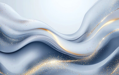 Poster - Abstract background with liquid marble texture, smooth waves, and golden accents. This elegant design evokes sense of calm and sophistication, perfect for various creative projects