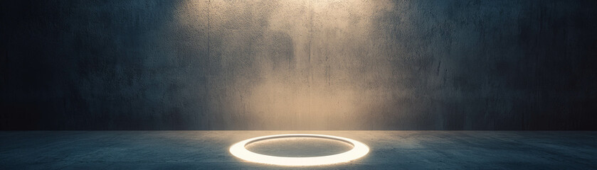 Poster - Empty room with light reflection showcasing textured dark walls and bright background