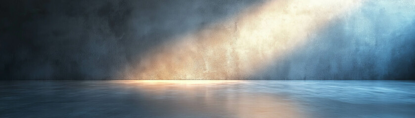 Poster - Bright empty room with light gradient and smooth plaster walls for creative designs