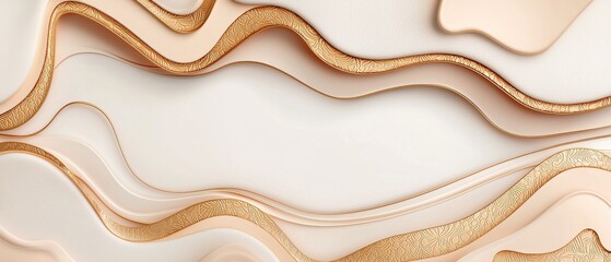 Poster - Elegant abstract wave patterns modern design studio digital artwork minimalist environment top view aesthetic concepts