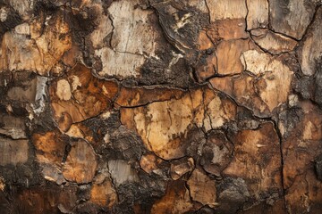Aufkleber - Unique texture of weathered wood showcasing natural patterns and colors in an outdoor setting