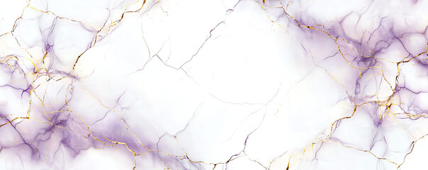 Poster - Elegant white and purple marble background with golden accents, perfect for design projects. intricate patterns create luxurious and sophisticated atmosphere