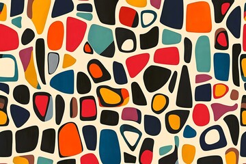 Poster - Abstract colorful shapes pattern.