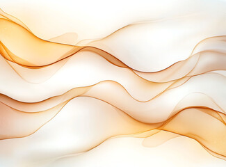 Poster - Abstract background with flowing orange waves and soft gradients, creating serene and elegant atmosphere. Ideal for design projects and artistic expressions