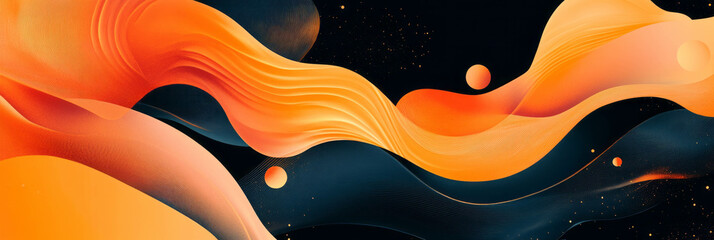 Fototapete - Flowing organic shapes in bright colors creating a sense of natural movement and harmony