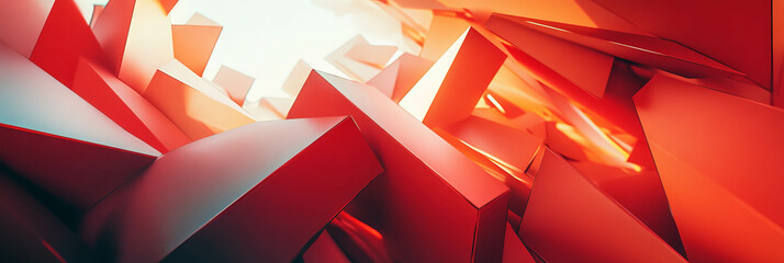 Leinwandbilder - Fragmented geometric shapes creating a powerful impact against a bright backdrop