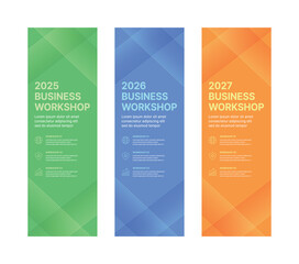 Wall Mural - set of business banner design templates in modern, geometry, abstract shape pattern style for school
