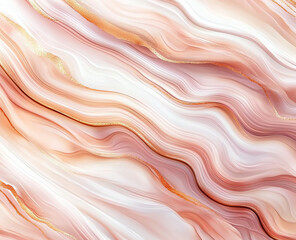 Poster - Abstract background with flowing pink and white marble patterns, featuring smooth waves and subtle golden accents, creating serene and elegant atmosphere