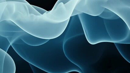 Poster - Translucent waves flow gracefully across a dark background, creating a serene and calming atmosphere filled with soft movement