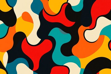 Poster - Abstract colorful fluid shapes background.