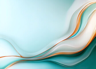 Poster - Abstract background with swirling liquid paint in soft blue and gold tones, creating fluid and dynamic visual effect. Perfect for modern design projects
