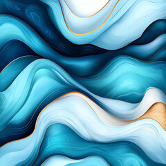 Poster - Abstract background with turquoise and beige waves, creating fluid and dynamic visual effect. smooth curves evoke sense of tranquility and movement
