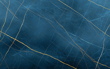 Poster - Abstract blue marble texture background with golden veins, creating luxurious and elegant appearance. Ideal for design projects, wallpapers, and backgrounds