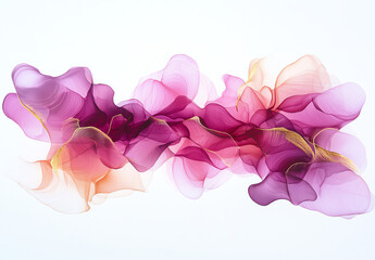 Poster - Abstract fluid art featuring vibrant pink and purple waves, creating dynamic and ethereal background. soft gradients and flowing shapes evoke sense of movement and tranquility